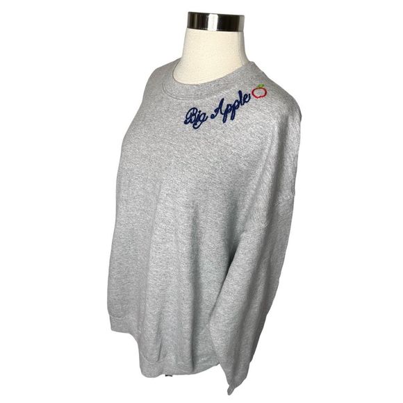 Project Social T Big Apple Embroidered Crew Neck - Size Large - Picture 3 of 6